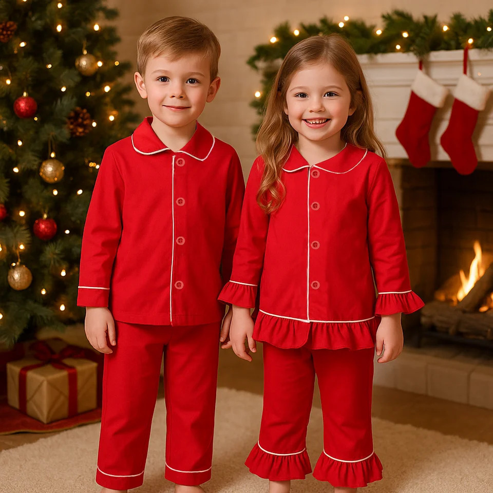 Christmas Kids Boys Girls Pajamas Sets Family Matching Loungewear Cotton MotherMe Sleepwear Custom Print Costumes 251023