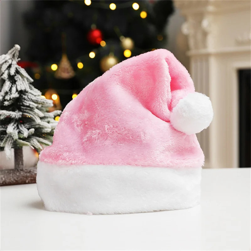 Christmas Santa Hat For Adults And s Unisex Velvet Cozy short Plush Red Xmas Hats Years Holiday Party Supplies 251023