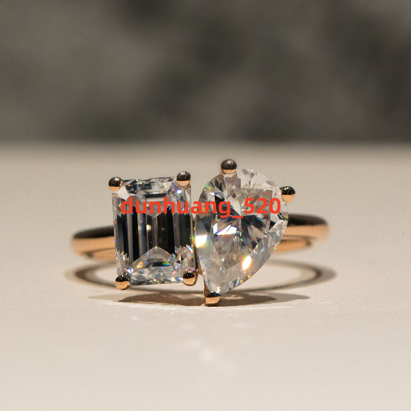 KIBO Highend Fine Jewelry Customized 2carat Moissanite Diamond Wedding 14k Solid Gold Moissanite Engagement Ring Women