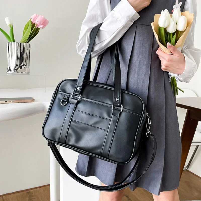 Japanese Preppy Style Shoulder Bag Women PU Leather JK Uniform Bag Girls Handbags Pure Color Crossbody Bags Itabag Tote BolsoW251028