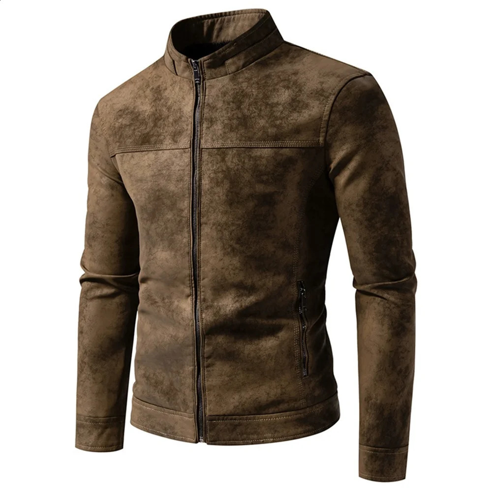 Spring and Autumn vintage leather jacket for men synthetic front fashionable motorcycle 251015