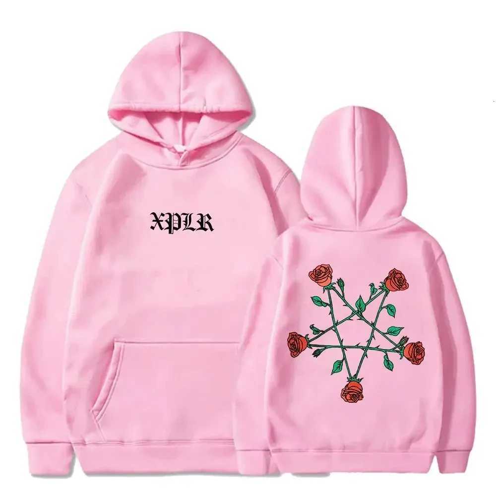 2025 XPLR Sam And Colby Pentagram Roses Hoodie 2024 Couples Merch Long Sleeve Streetwear Women Men Hooded Sweatshirt FashionXJ251028