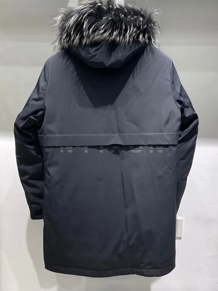 Winter Men Thick Warm White Duck Down Jacket Fox Fur Collar Fur Lining Overcoat Windproof Loose Fit Business Man Work Jacket 251023