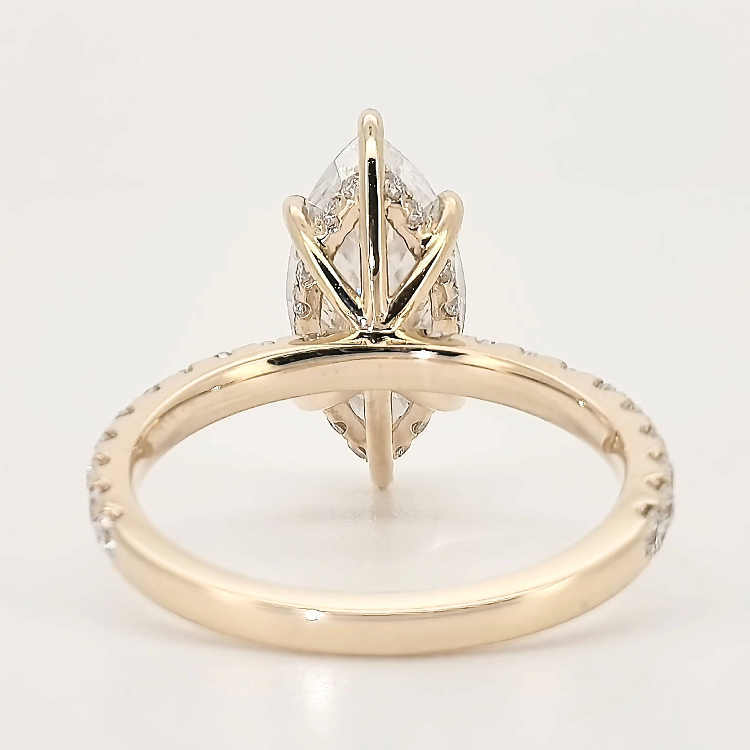 Customized Cvd Lab Grown Diamond Igi Certified Rings Solid Gold Engagement Ring Lab Grown Diamond Synthetic Diamond Ring