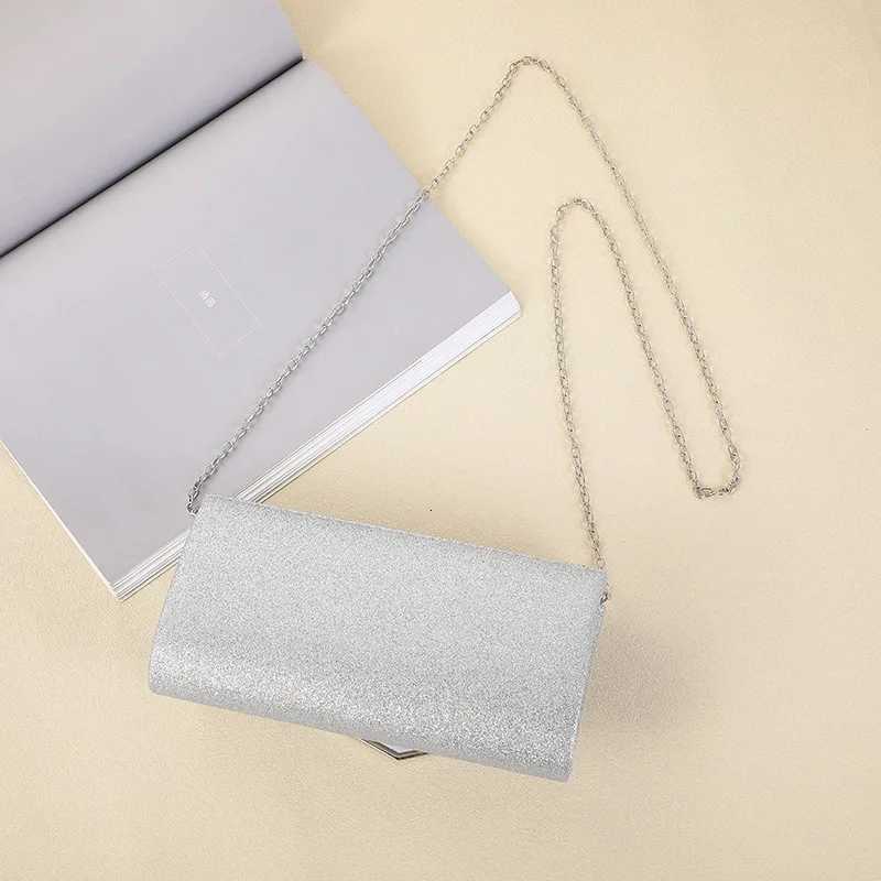 Oblique Straddle Bag for Women Fashionable and Simple Banquet Handbag Metal Chain Shoulder Bag Storage Bag New H251027