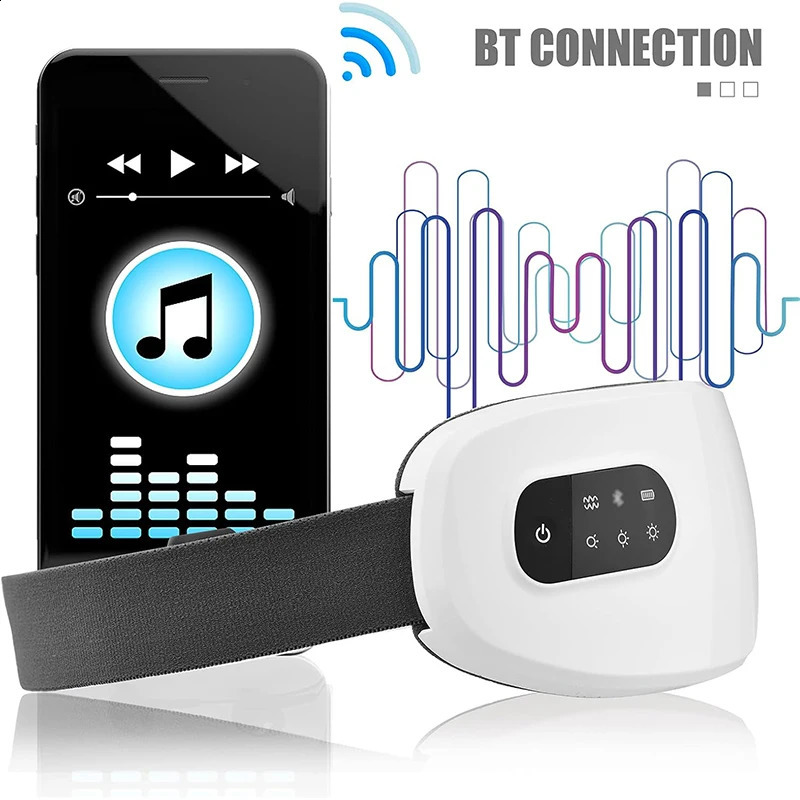 Electric Heated Eye Massager Smart Airbag Vibration Eye Care Instrument With Bluetooth Eye Strain Migraines Relief Improve Sleep 251027