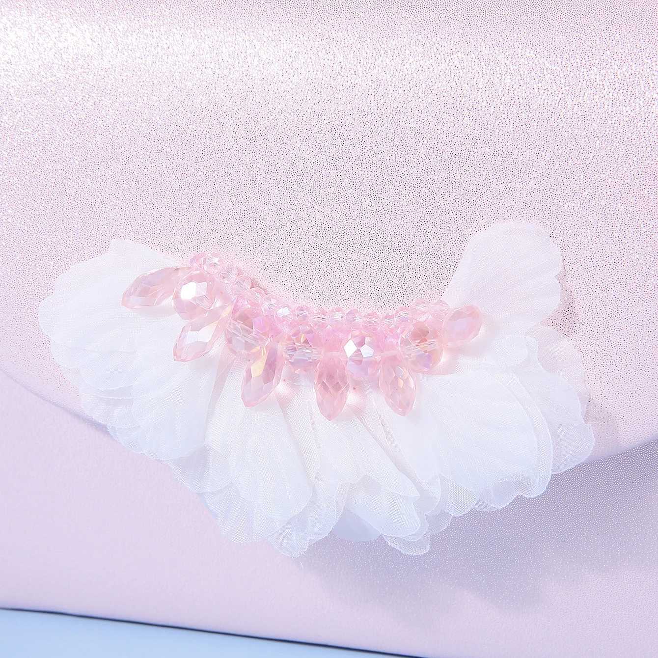 Pink Crystal Flower Handbag with Metal Chain Elegant Womens Shoulder Bag for Dinner Wedding Party Evening Dress Accessory H251027