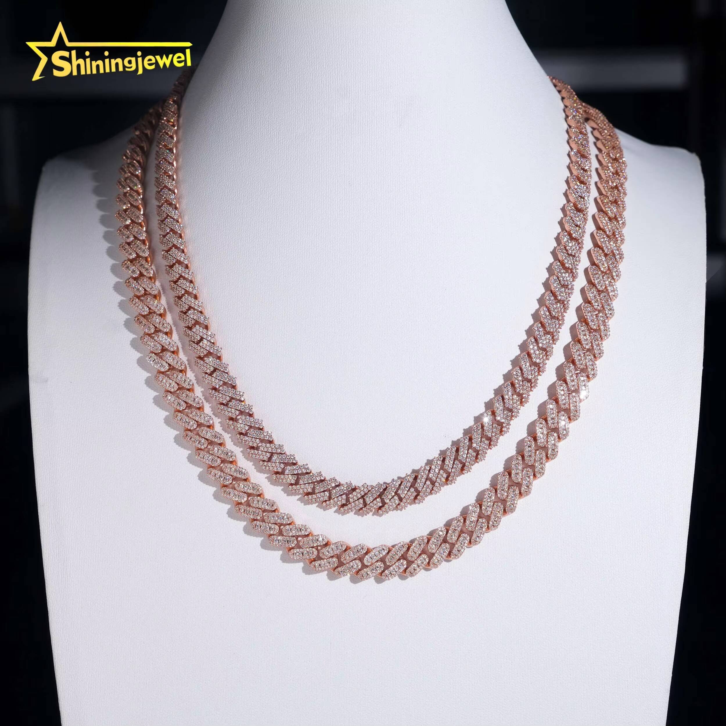 Pass Diamond Tester 925 Silver Moissanite Cuban Chains Hot Sale 10mm Cuban Link Necklace Bracelet Hip Hop Jewelry