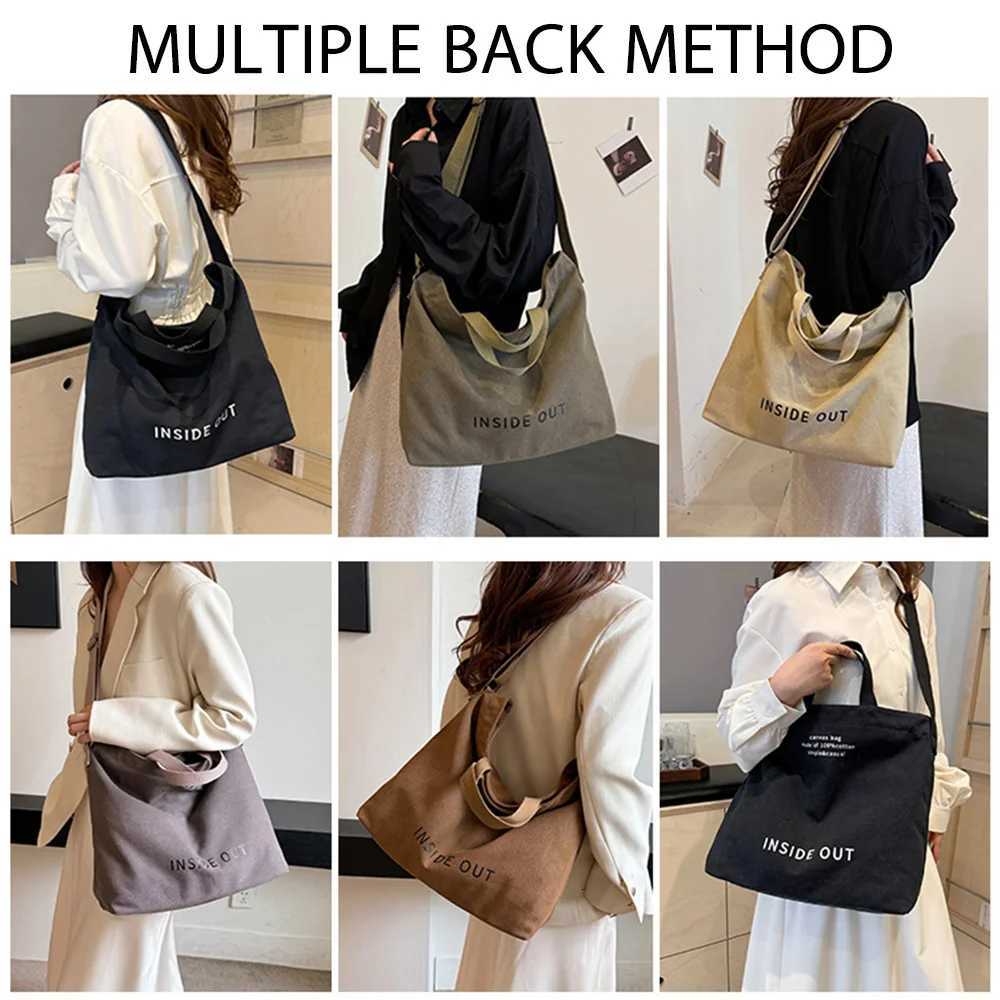 Large Capacity Commuter Canvas Bag Casual Shoulder Work Bag Crossbody Tote Bag Messenger Bag Laptop Bag with Adjustable StrapW251028