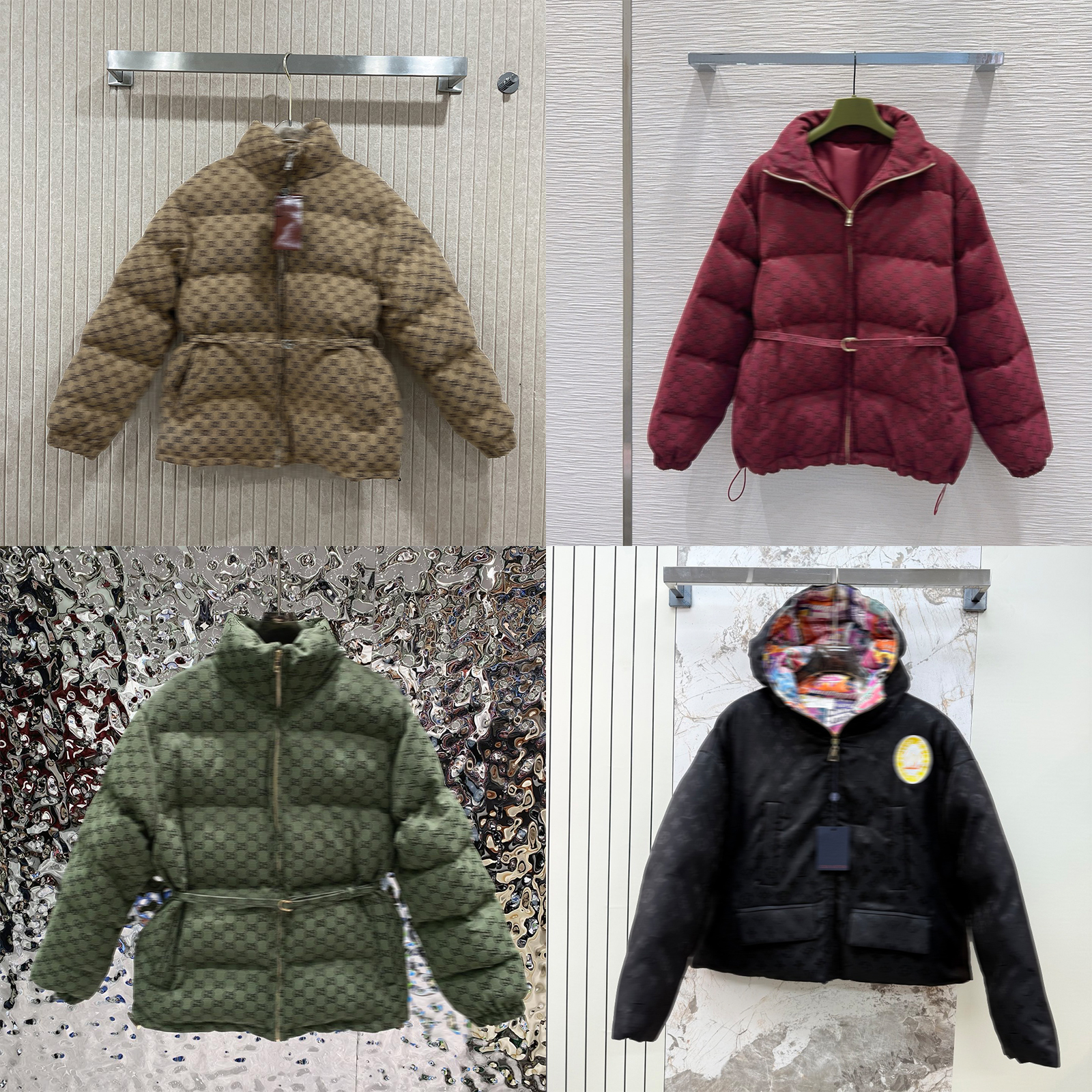 Designer Womens Coat Full Embroidery Letter Luxury Winter Puffer Jacket Casual Warm Long Sleeve Cotton Coat Women