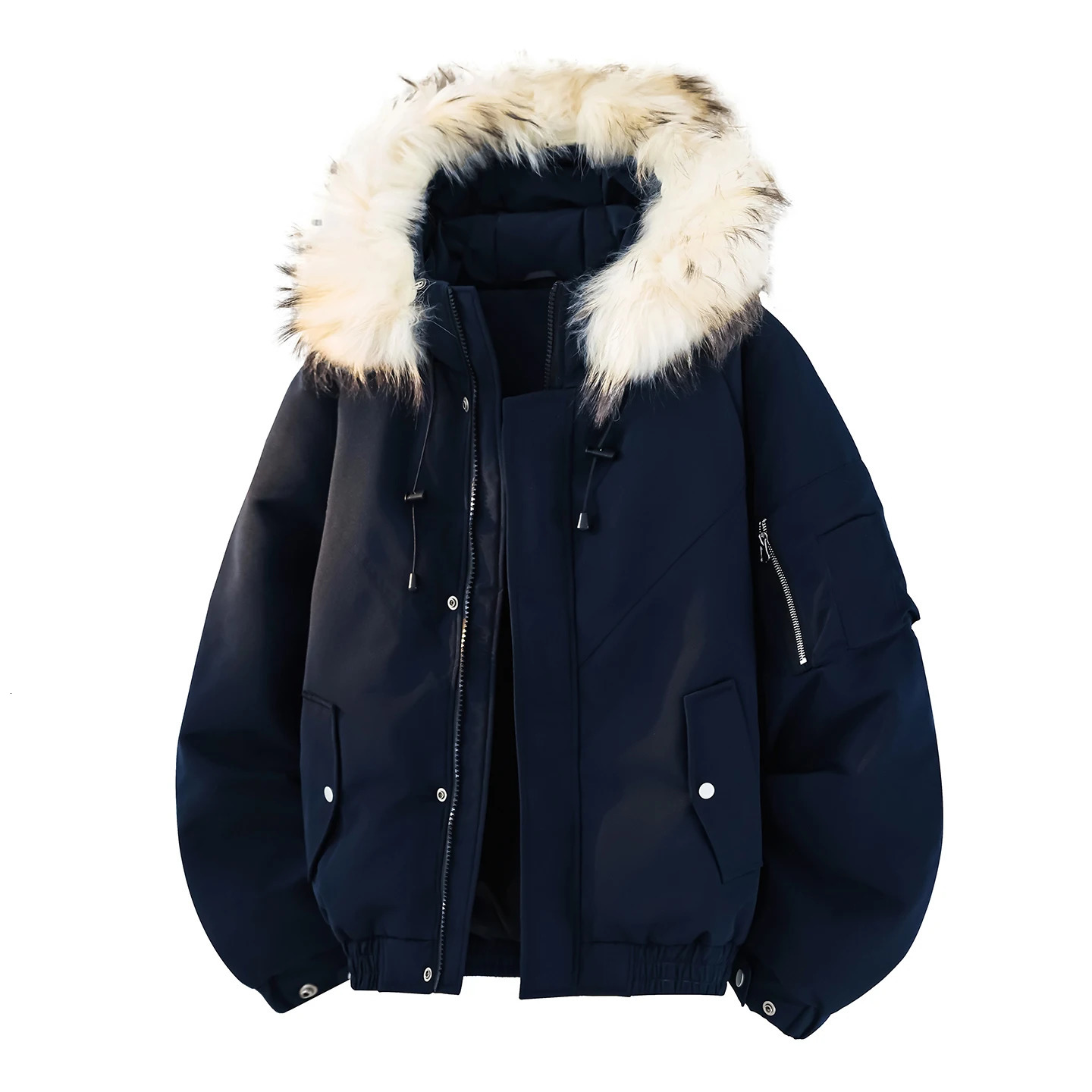 Casual Warm Hooded Duck Down Jackets With Detachable Fur Collar Winter Mens Outdwear Windproof Thicken Parkas Puffer Coats 251023