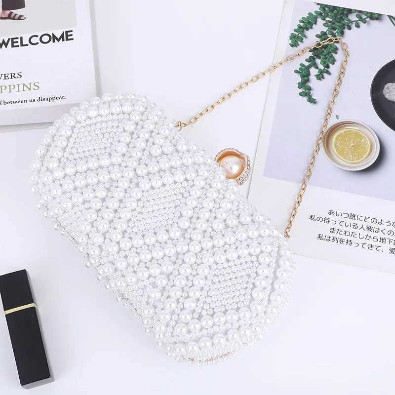 Lovevook 2024 custom Handmade beaded pearl evening hand bag women shining pearl banquet ladies clutch handbag H251027
