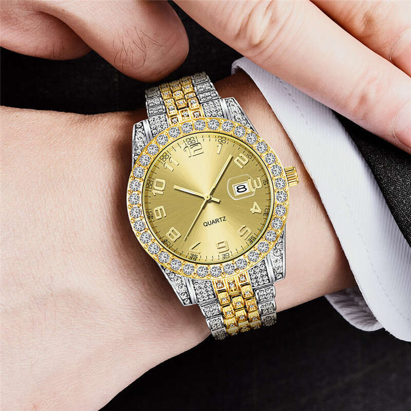 Brand Diamond-Studded Men's Hip-Hop Water Ghost Starry Sky Calendar Quartz Watch for Men