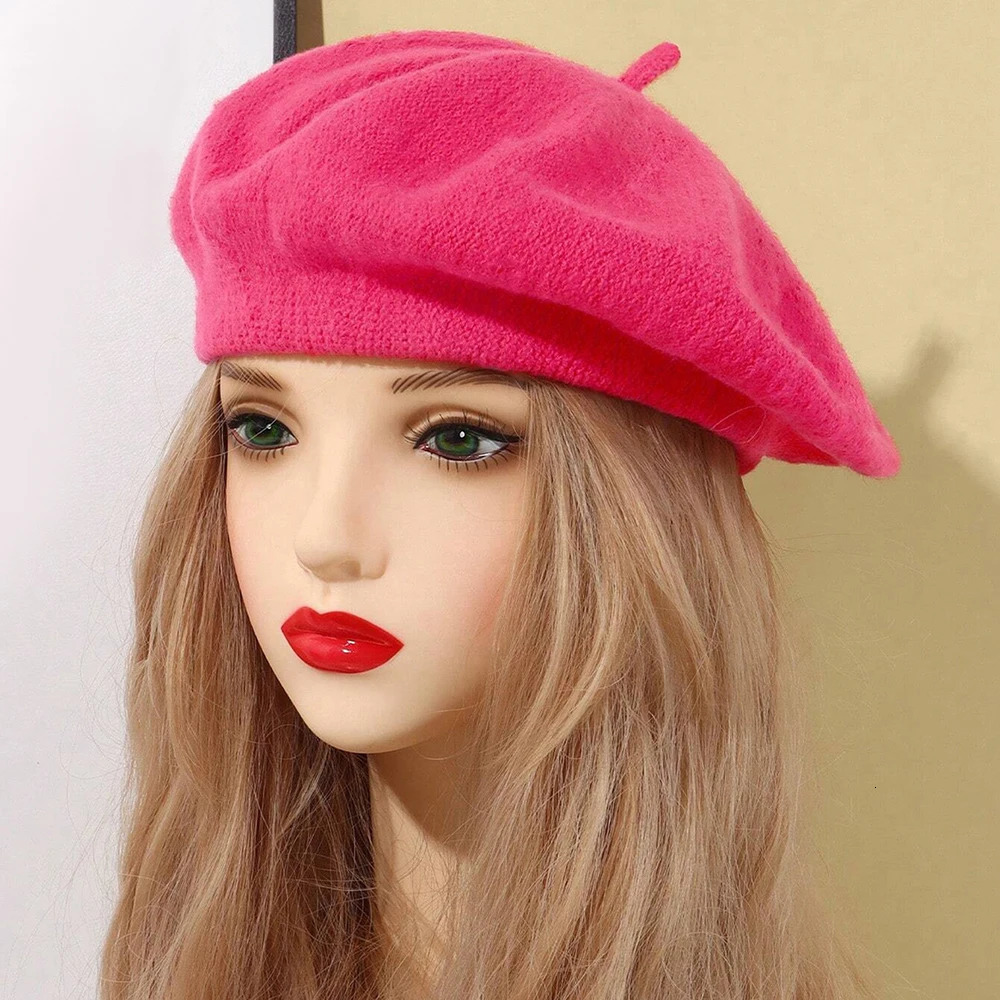 1pc Autumn And Winter Womens Knitted Warm Hat French Fashion Beret Versatile Temperament Painter Hat Suitable For Daily Use 251029