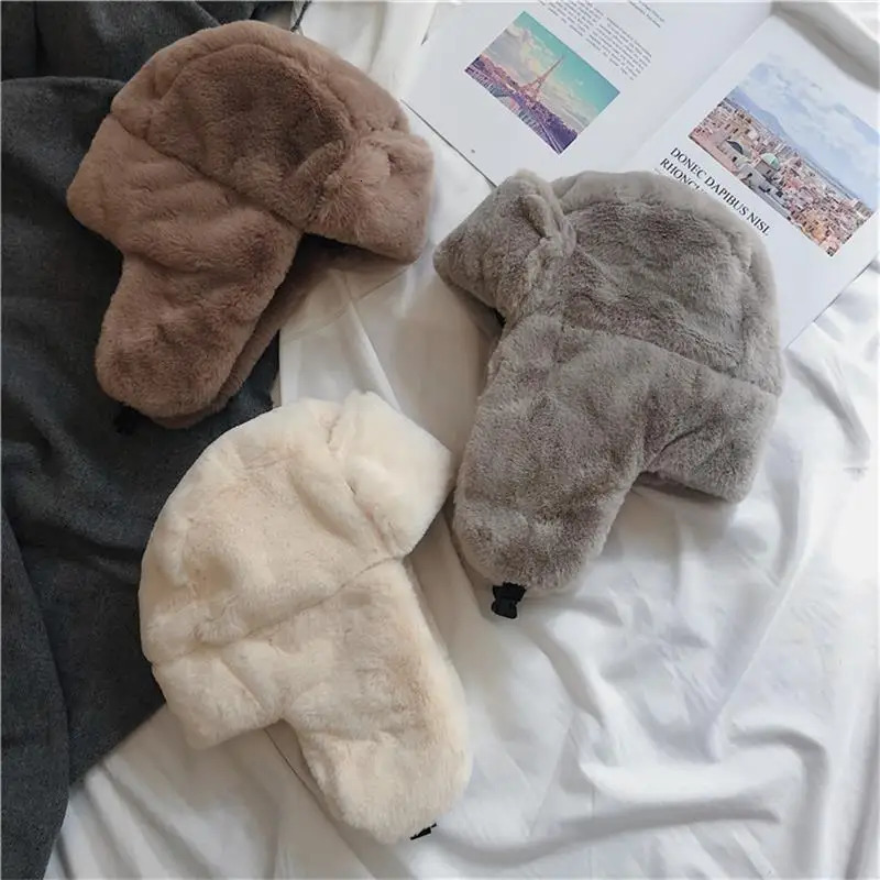 Womens Hat Winter HaTt Ushanka for Female Thicken Cold Cap Warm Windbreak Pilot with Earflaps 251013