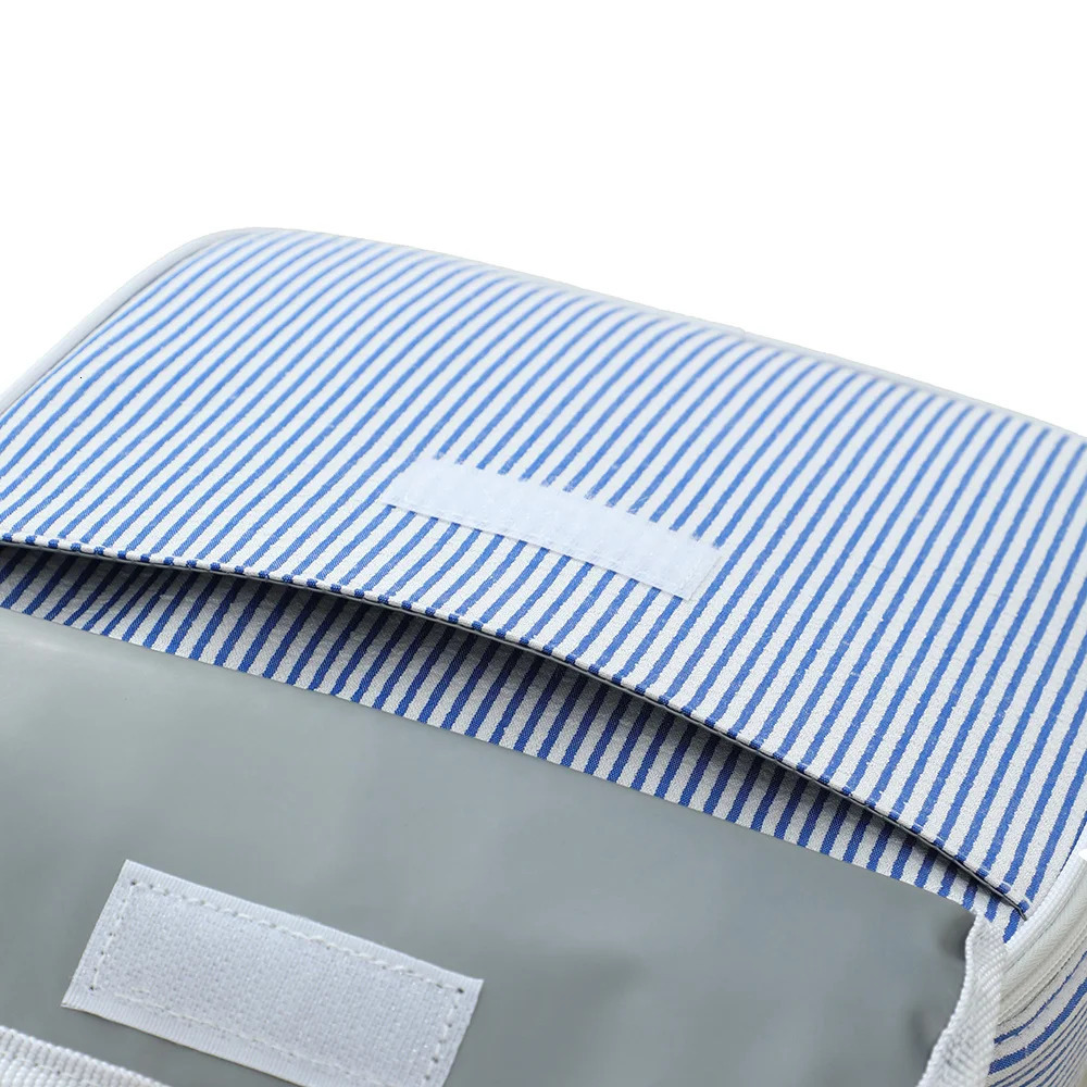 Striped Lunch Bag For Seersucker Insulated With Portable Handle School Lunch Box Travel Picnic Beach Outdoor Camping 251029