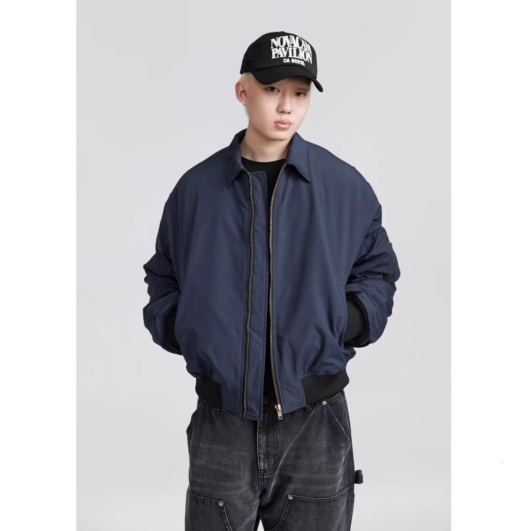 American Style Vibe Turn-down Collar Flight Jacket Men's Spring And Autumn New Trendy Brand Designer Jacket Casual Versatile Coat Top