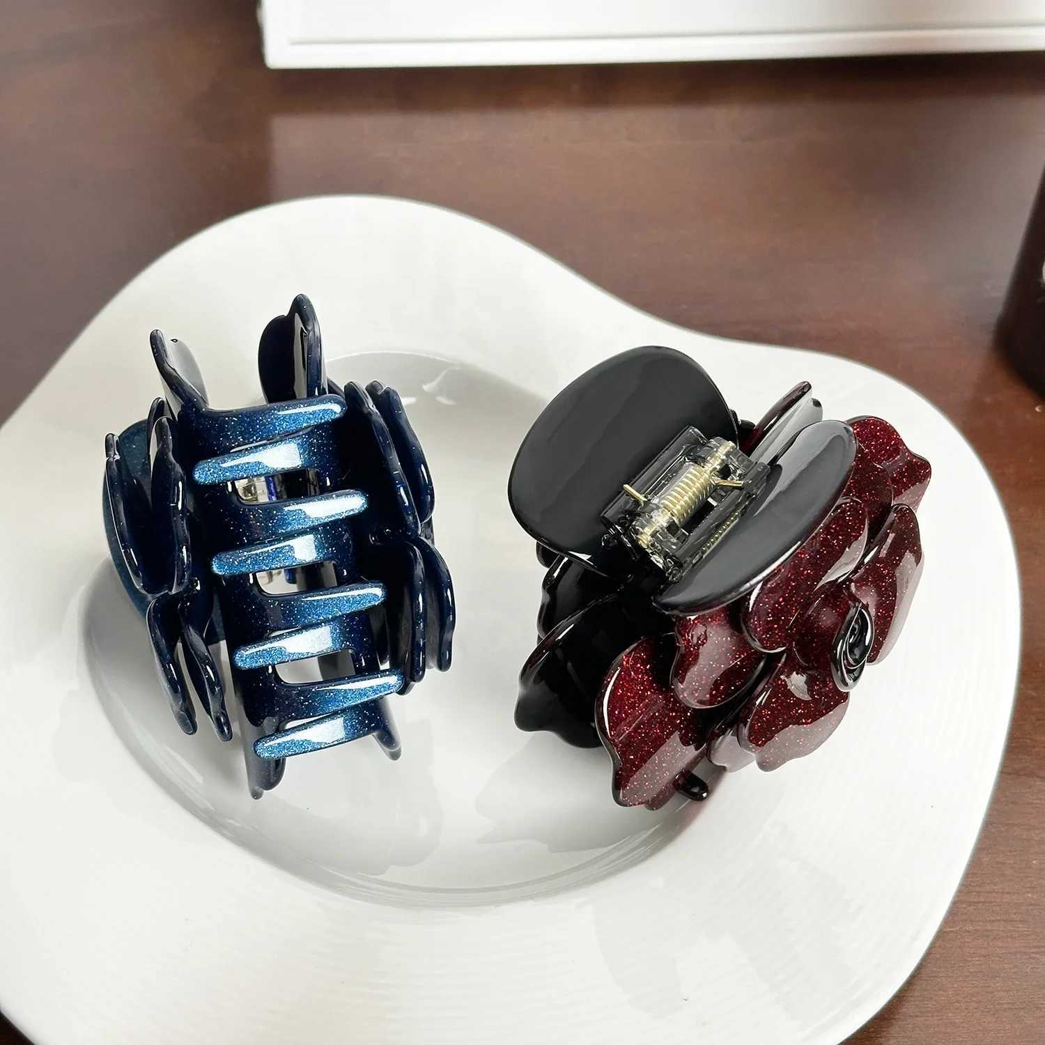 NEW 82CM Sweet Rose Camellia Acetate Hair Claw Flower Series Claw Clips INS Trendy Hair Clips for Women Girls Hair AccessoriesW251028