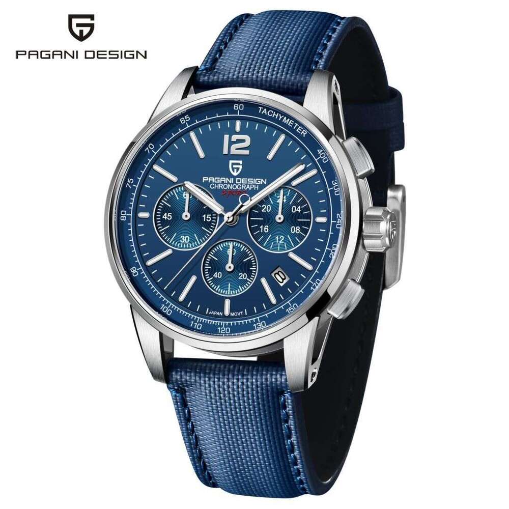 PAGANI DESIGN New Chronograph Blue Glass Mirror Luminous Calendar PD-YS008