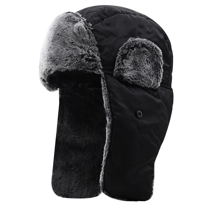 Unisex Men Women Russian Hat Trapper Bomber Warm Trooper Ear Flaps Winter Ski Hat Solid Fluffy Faux Fur Cap Headwear Bonnet 251029