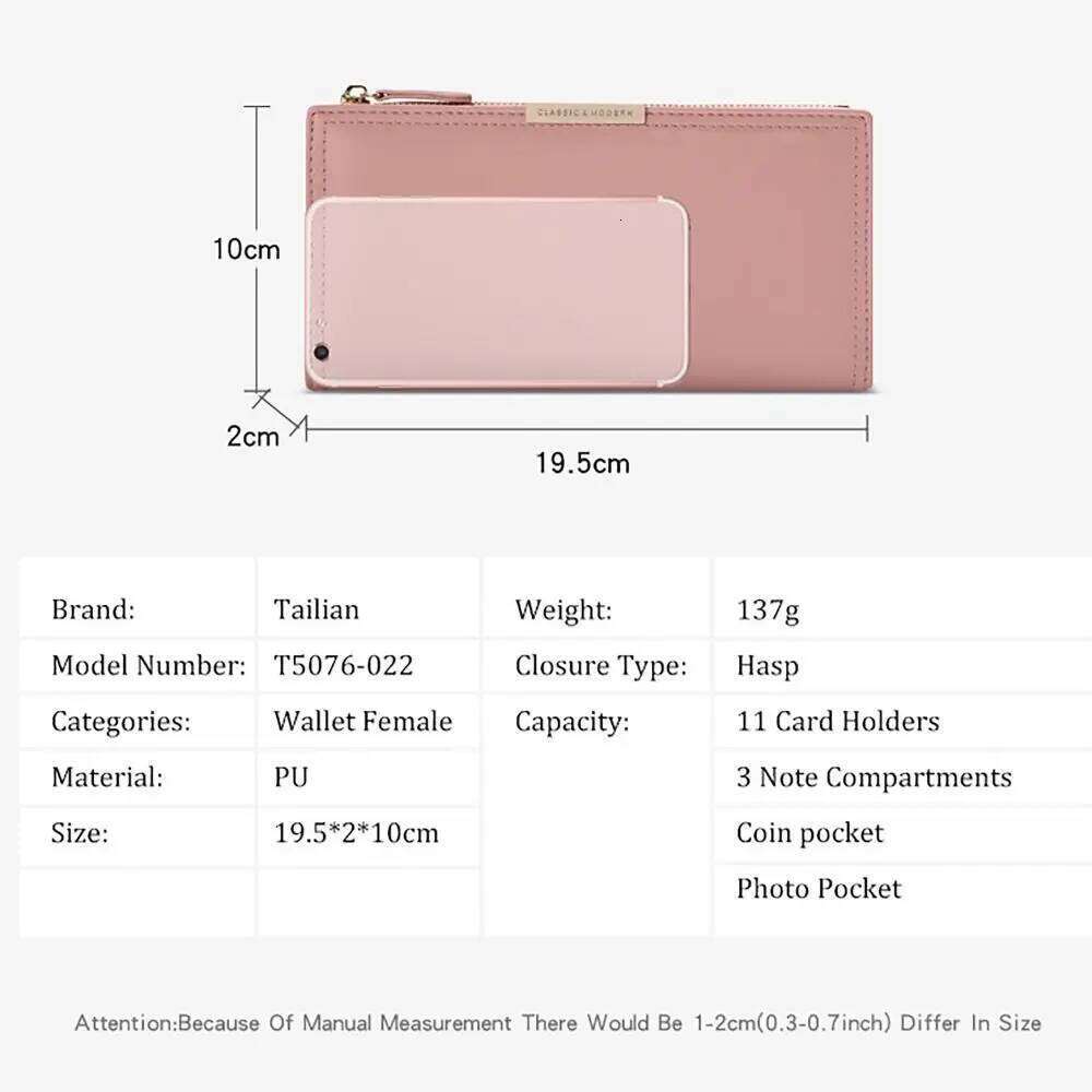 Multi card Women s Long Wallet Portable PU Leather Card Photo Holder Korean Style Note Compartments Purse Mother Gift