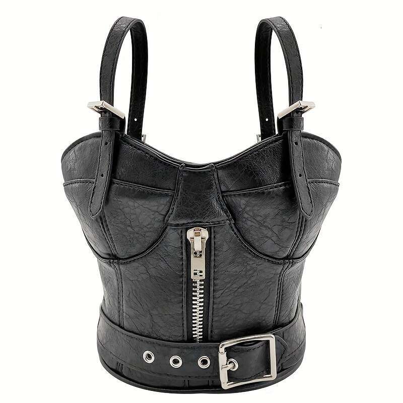 Trendy Dark Punk Zipper Handbags Fashion Designer Catwalk Small Bags, Creative Shape Coin Wallets, High Quality Factory Supplies