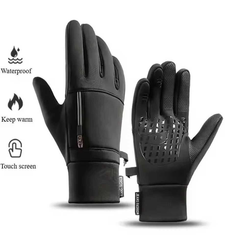 Outdoor Skiing Gloves Unisex POCkets Designed Locking Anti Slip Touch Screen Full Finger Gloves Cycling Sports Gloves J251029