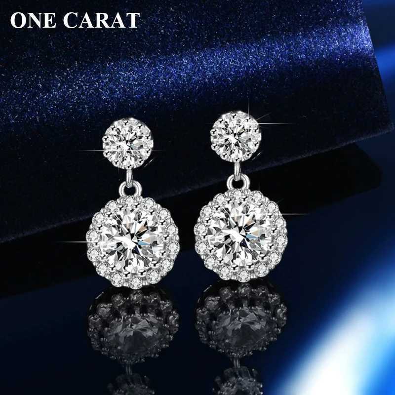 ONE CARAT Moissanite Earrings Women 925 Sterling Silver Elegant Jewelry Sparkling Luxury Accessories Fashion Design PerfectW251029