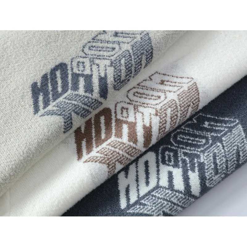 2025 New Casual Mens Knitted Sweater Fashion Pattern AutumnWinter Round Neck Warm Tops High Street Style Sweater J251029