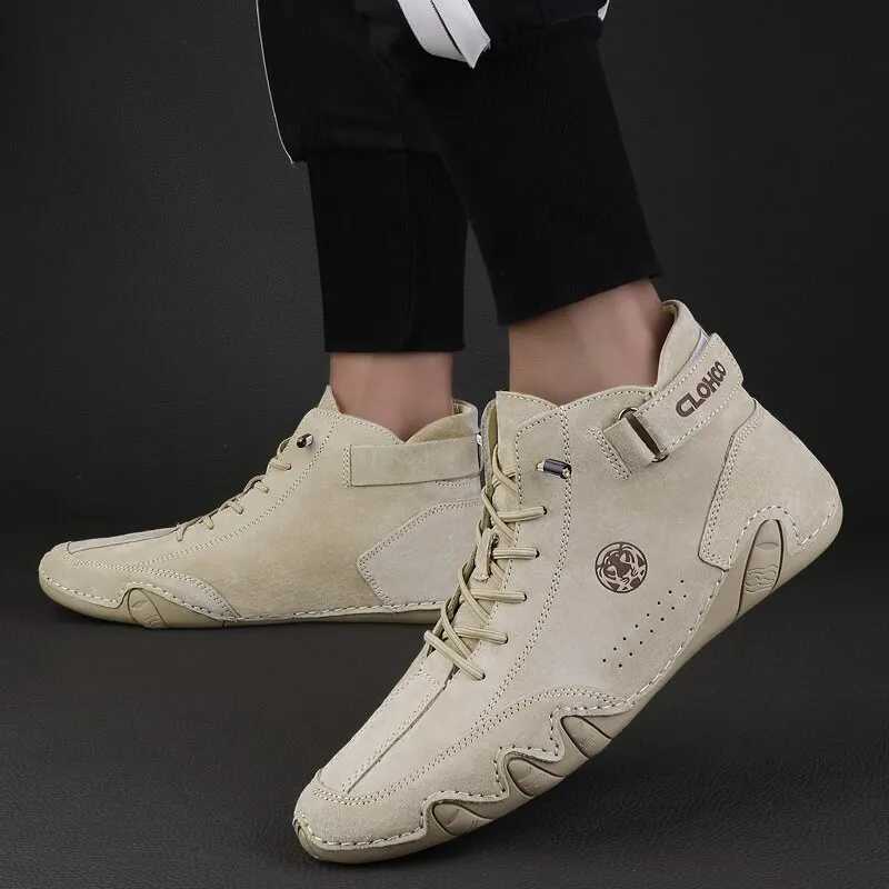 Mens Genuine Leather Shoes Ankle Boots 2023 Men Sneakers Outdoor Light LaceUp Casual Shoes Fashion Loafers Winter Warm Boots Z251029
