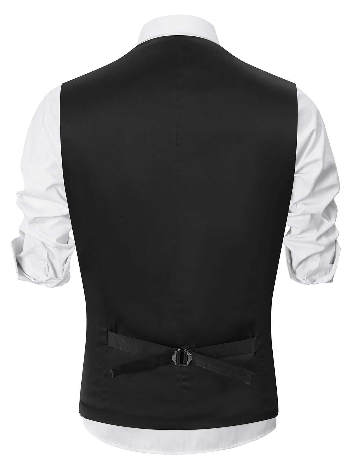 Vest for Men Wedding Easter Church Ceremony Black Waistcoat Banquet Office Business Formal Dinners Piano Performance Outfit Set W251029