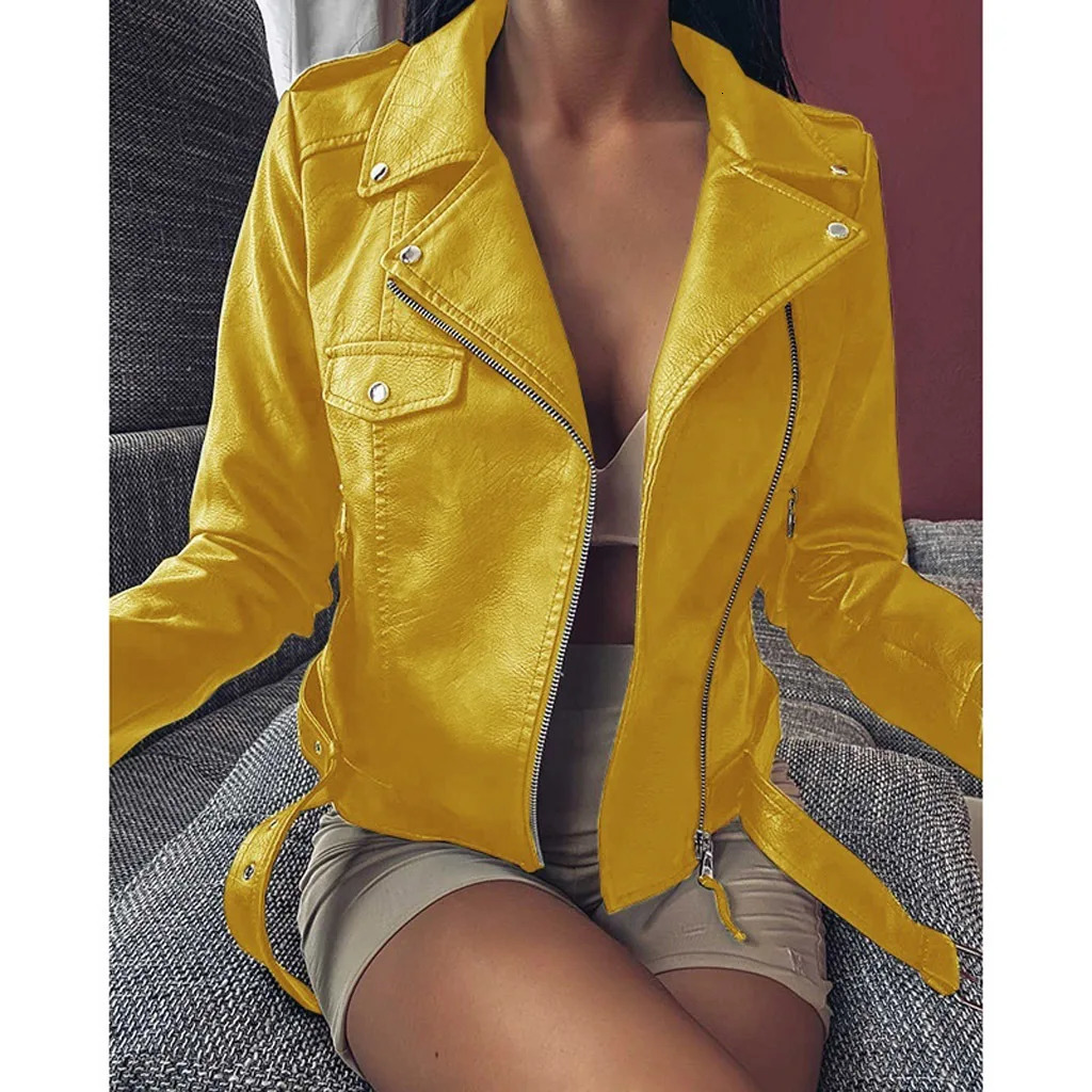 Womens Leather Jacket Autumn Winter Short Coat Pu Motorcycle Clothing Slim Winter Leather Jacket 251029