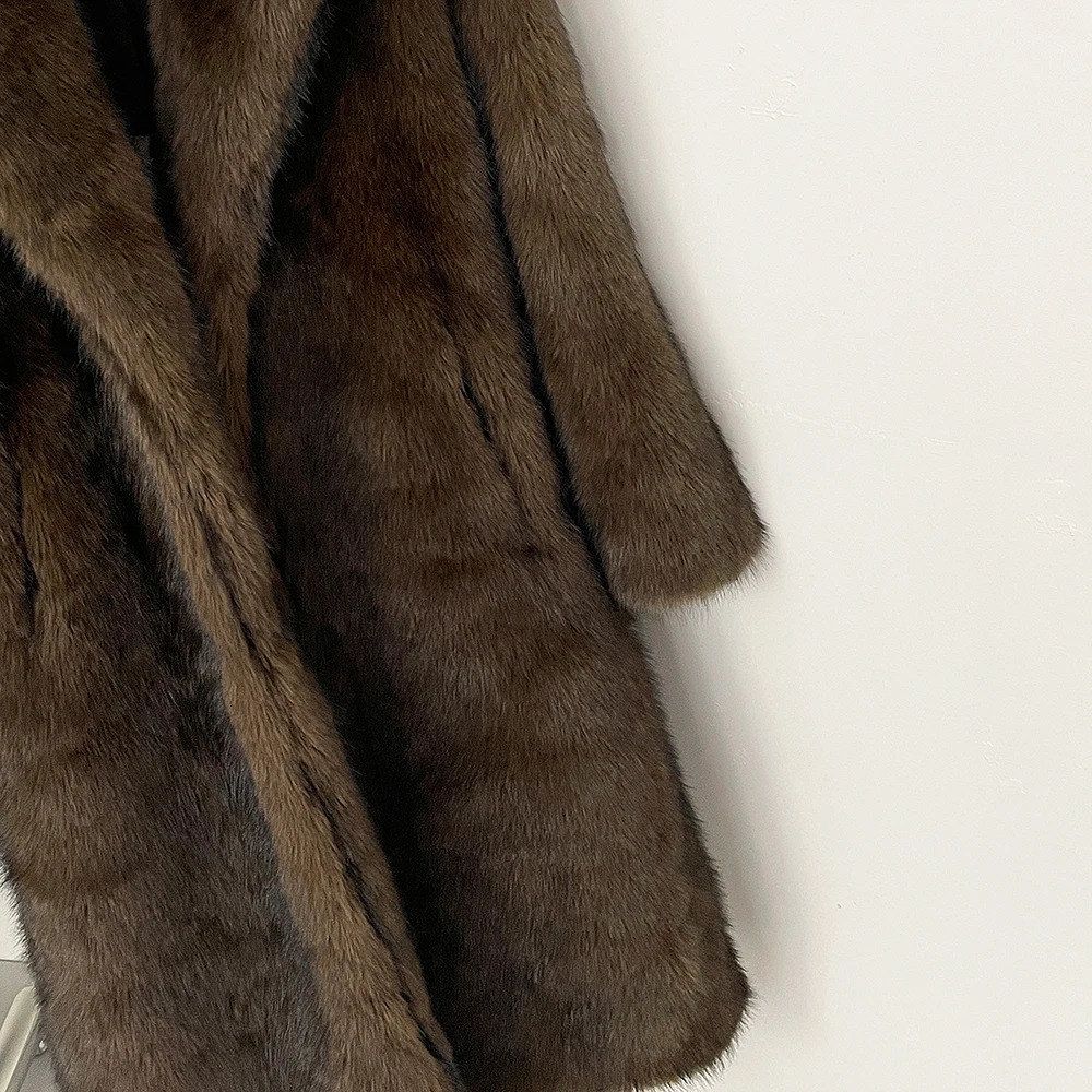 Factory Winter Clothes Women Long Warm Faux Fur Jacket Sleeve Artificial Fox Coat Female y Lady 251028