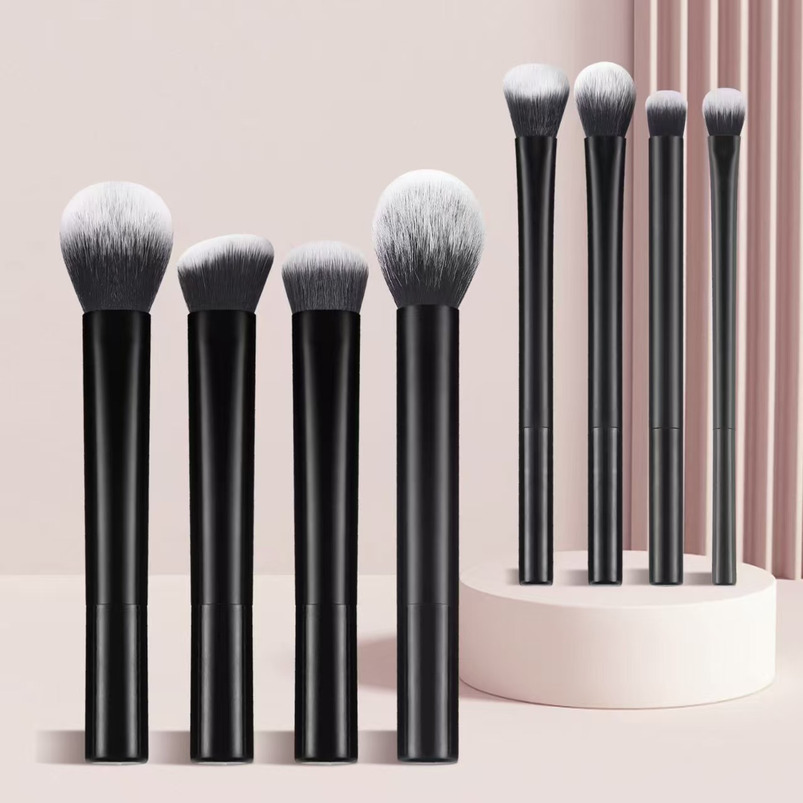 8-Piece Long-Handle Makeup Brush Set Multi-Color Ultra-Soft Powder Brush, Blush Brush, Eyeshadow Brush Complete Beginner's Toolkit