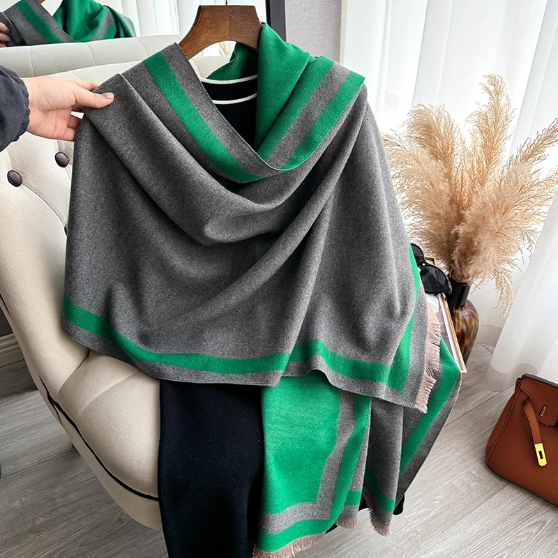 Warm y Cashmere Scarf Women Plain color Fashion Shawl and Wraps Ladies Blanket Foulard Winter Bandana Bufanda 251013
