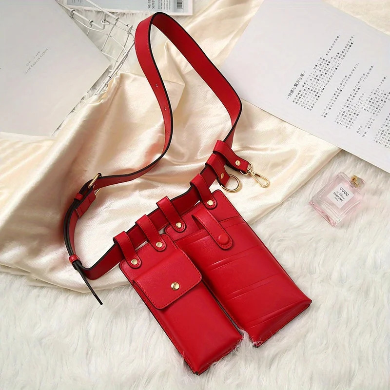 1Pc Women Waist Pack Leather Fanny Pack Women Belt Bag Crossbody Bags for Women Casual Chest Pack Female Purse 251021
