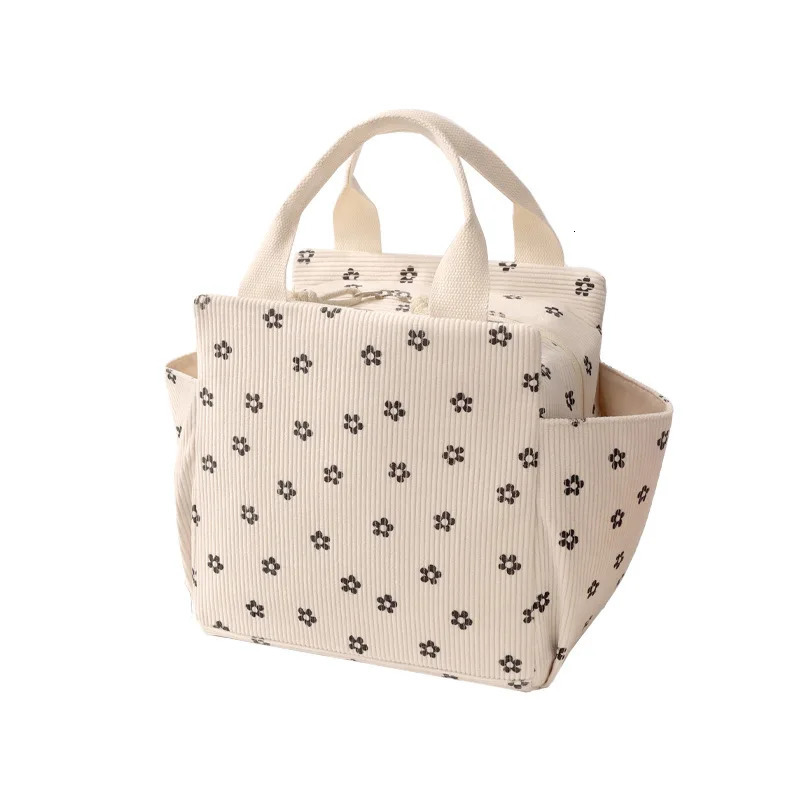 Corduroy Thermal Insulation Lunch Bags Multifunctional School Cooler Picnic Food Pouch Insulated Handbag for Picnics School 251029