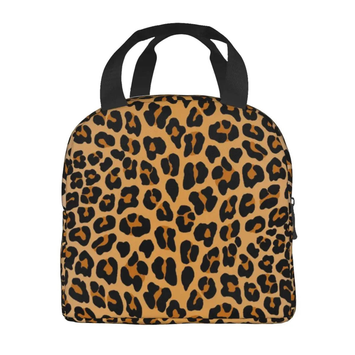 Custom Leopard Print Portable Lunch Boxes Women Leakproof Animal Fur Pattern Cooler Thermal Food Insulated Lunch Bag Student 251029
