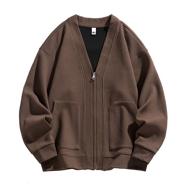 2025 Designer Jacket Autumn Winter New Korean Style Light Mature Jacket For Men Loose Simple Design High-end Niche Knitted Sweater Coat