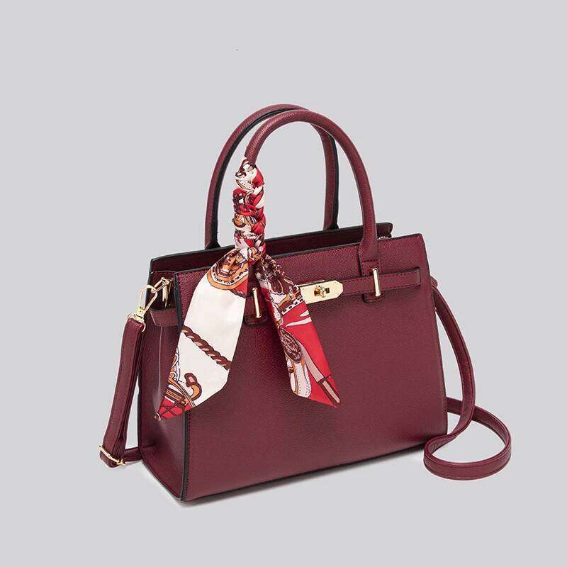 Show Handbag with Scarf Decor and Metal Clasp High Quality for Evening Parties Banquets