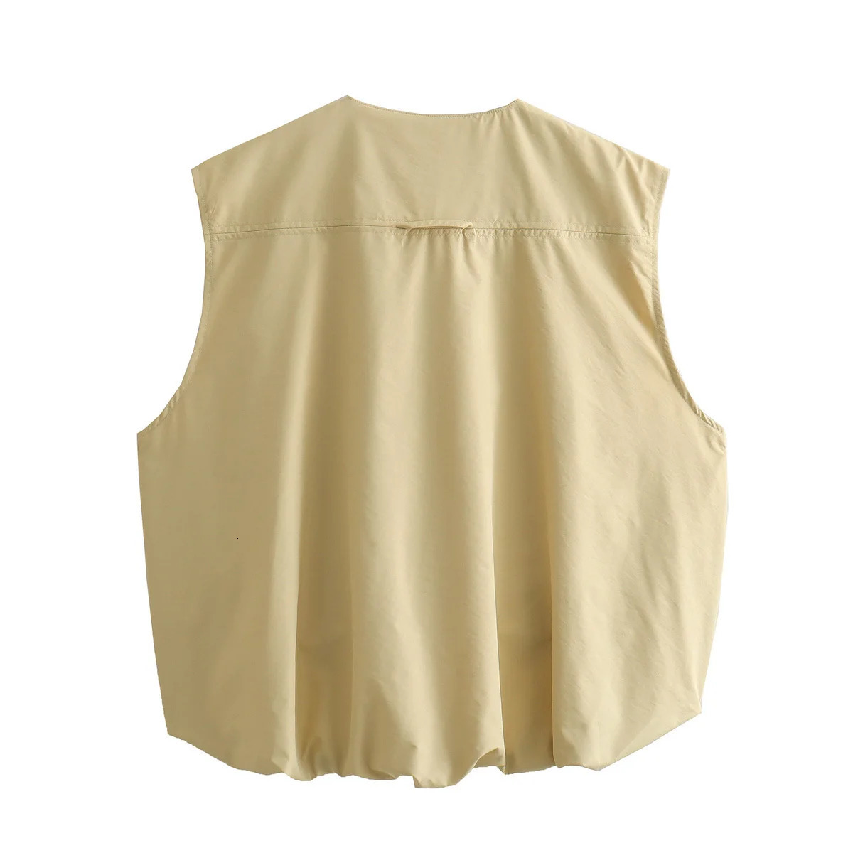 MUJER Ruched Sleeveless Vest Women Zip Loose Summer Vests for Women Streetwear Womens Jackets Holiday Casual Vest Top Women 251029