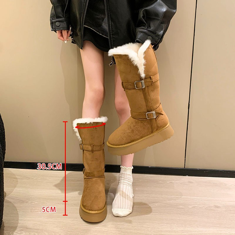 winter Autumn and winter new long tube designer boots gray snow boots luxury cotton luxury boots women s new thick soled wool lining thick high tube c