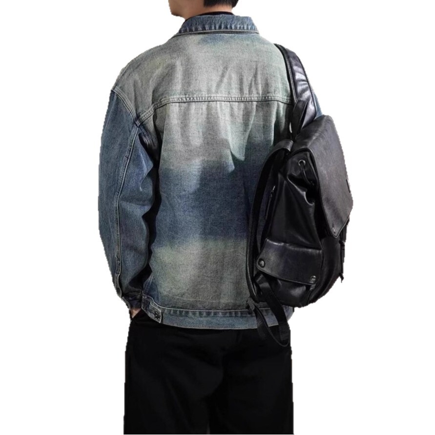 American Style Spring Autumn Trendy Brand Denim Jacket For Men High Street Style Cool Loose Casual Designer Jacket Workwear Denim Jacket