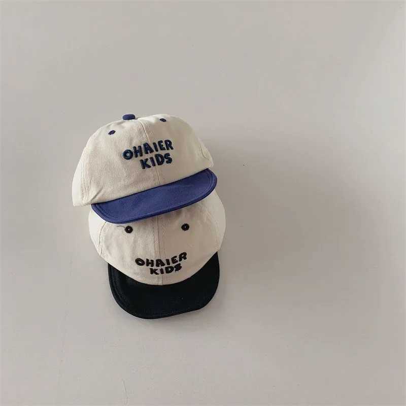 2024 Spring New Kids Outing Cap Boys Fashion Patchwork Letter Soft Brimmed Sun Hat Toddler Boys Boutique Cotton Peaked Cap251028