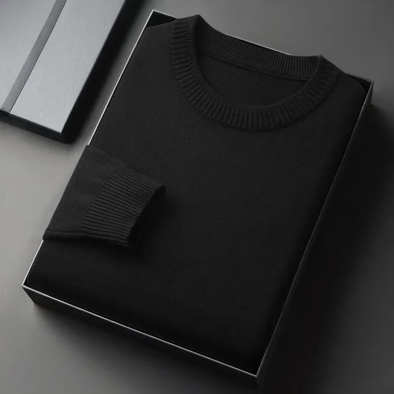 Mens Dress Crew Neck Sweater Slim Fit Lightweight Sweatshirts Knitted Pullover Streetwear Casual Fashion Long Sleeve Sweater 251029