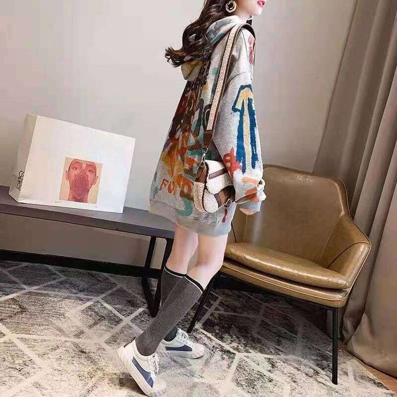 Female Hooded Top Doodle Basic Y2k Vintage Novelty Promotion Essential Matching Emo With Orint On Women's Hoodies Sweatshirts