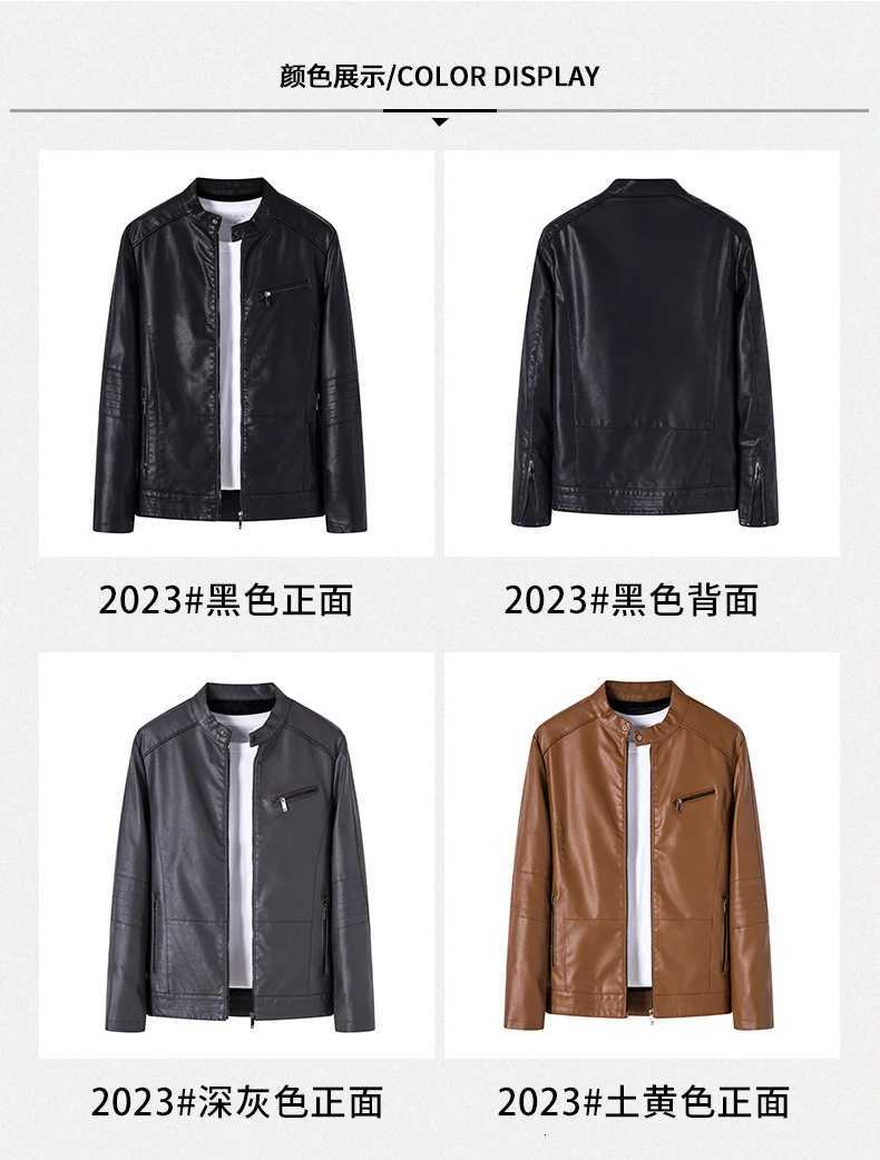 Motorcycle Jacket Spring Fashion Trend Coat Autumn Mens Slim PU Leather Jacket New Korean Slim Fit Casual Mens Leather JacketT251029