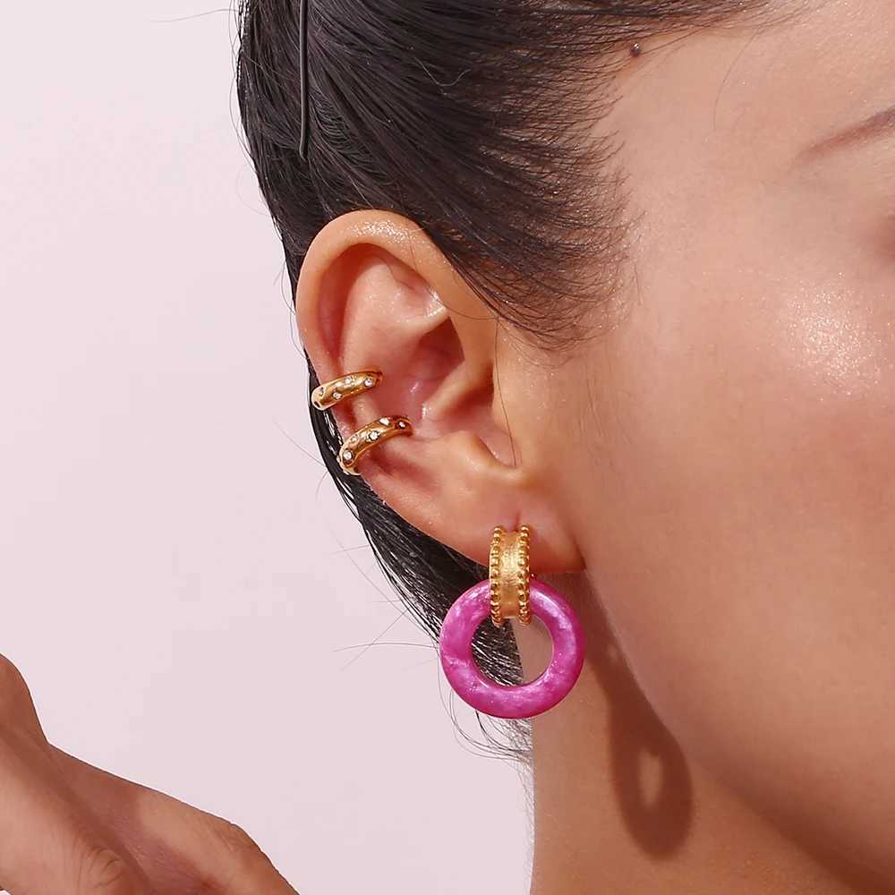 Minimalist Shiny Zircon Mini C Shape Ear Cuff Waterproof Trendy Womens Earrings 2024 Luxury Quality Stainless Steel JewelryW251029