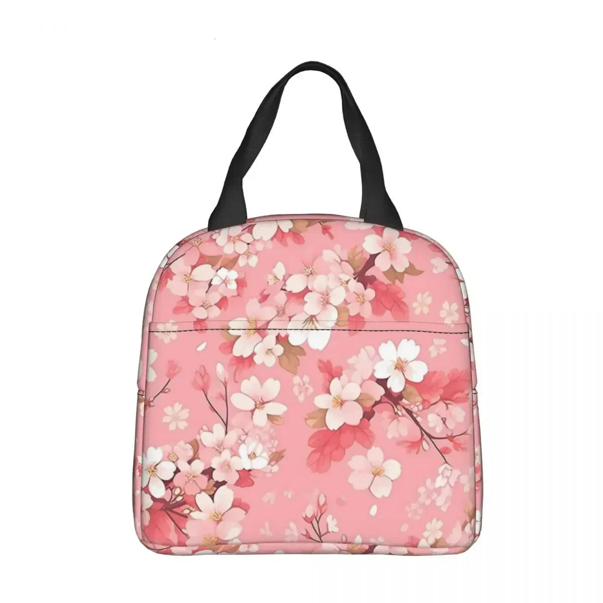 Japanese Cherry Blossom Anime Patterns Insulated Lunch Bag Thermal Bag Reusable Portable Tote Lunch Box Food Handbags Picnic 251029