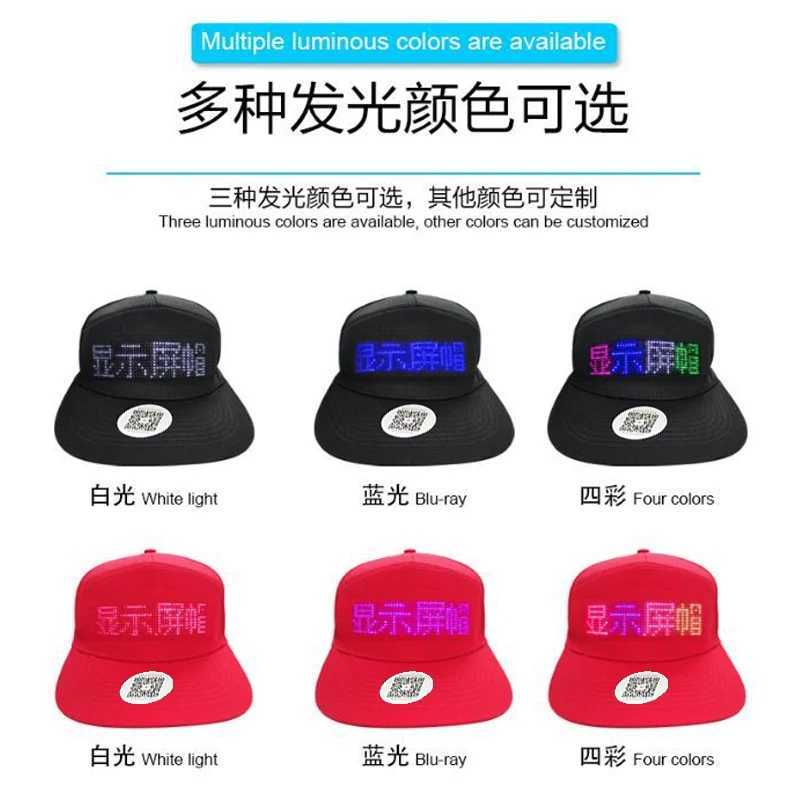 USB charging Bluetooth LED Smart Cap Customized Bluetooth Hat Mobile APP Control Editing Hat for Christmas Birthday Party giftW251029